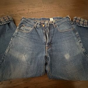 flannel lined men jeans
